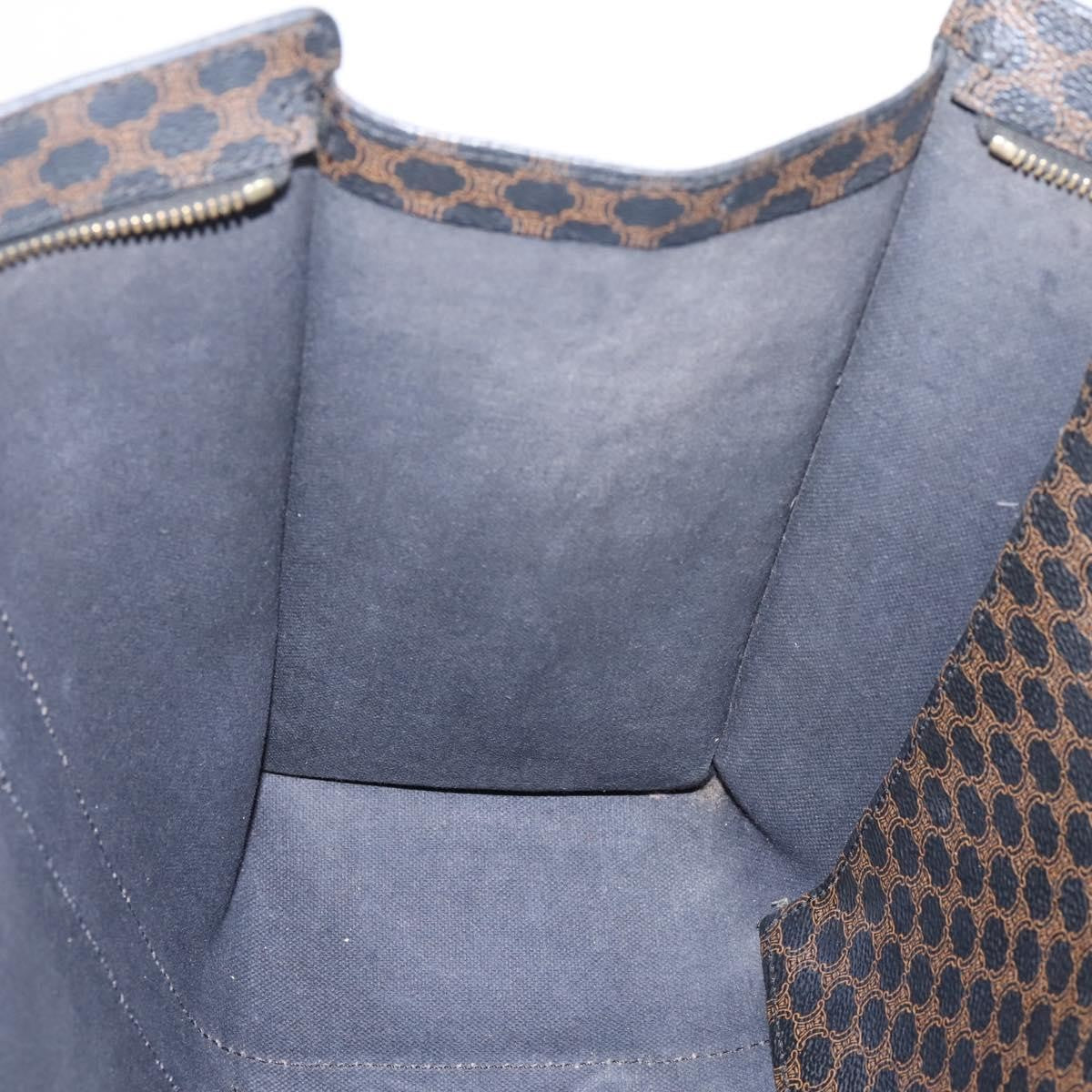 Celine Vintage Macadam Shopper Coated Canvas Black Pvc Tote Bag Bag (Pre-Owned)