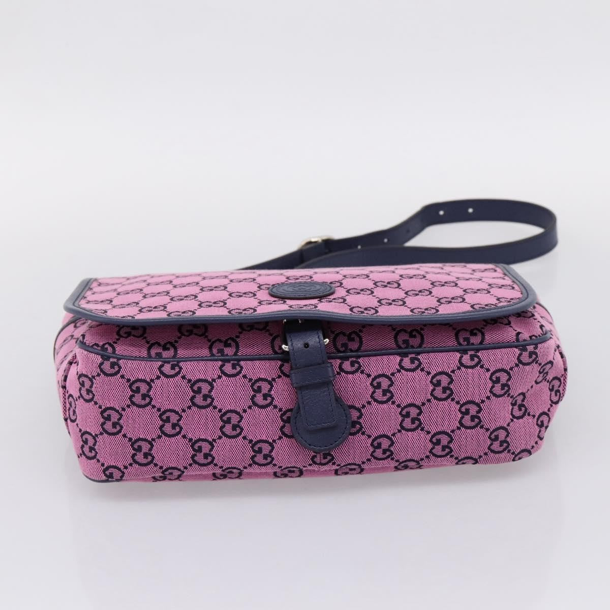 Gucci Children's Messenger Gg Canvas Pink Canvas Handbag (Pre-Owned)