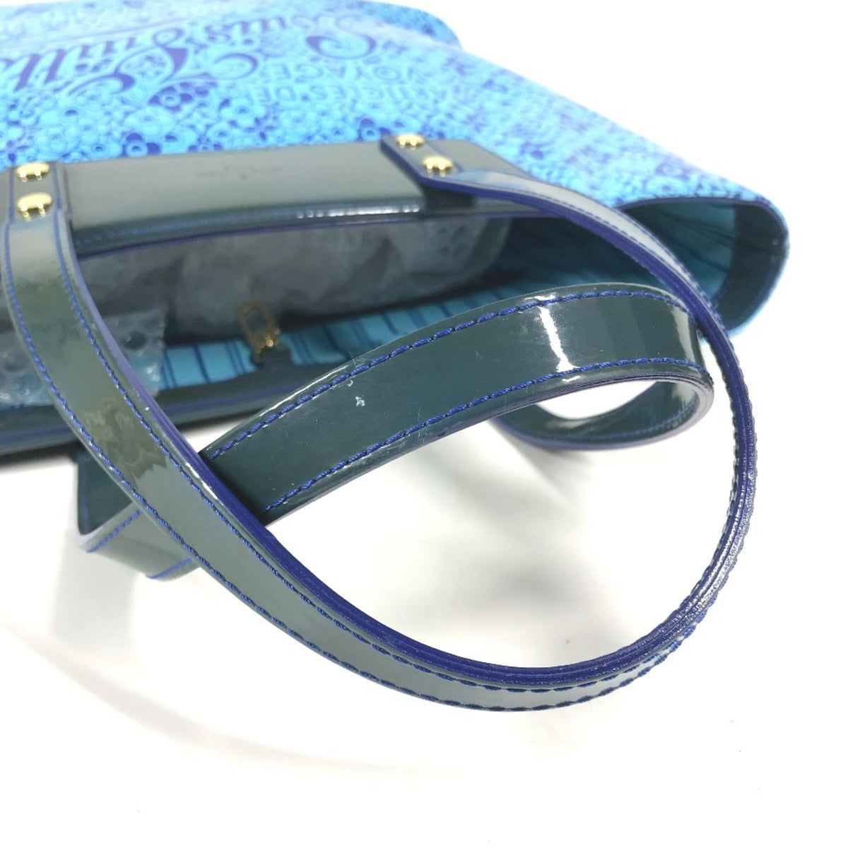Louis Vuitton Blossom Tote Patent Leather Blue Patent_Leather Handbag (Pre-Owned)