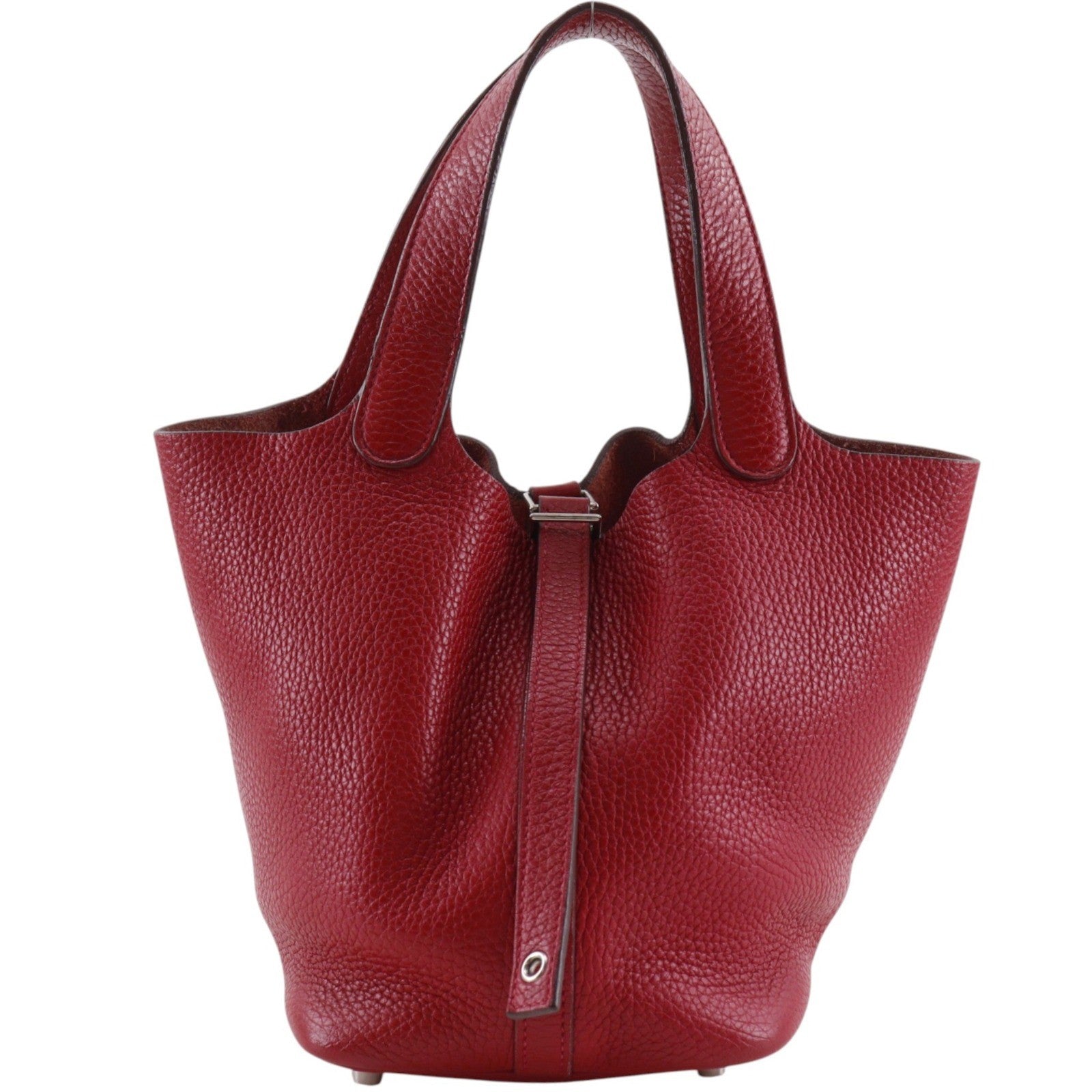 Hermes Picotin Clémence Red Leather Handbag (Pre-Owned)