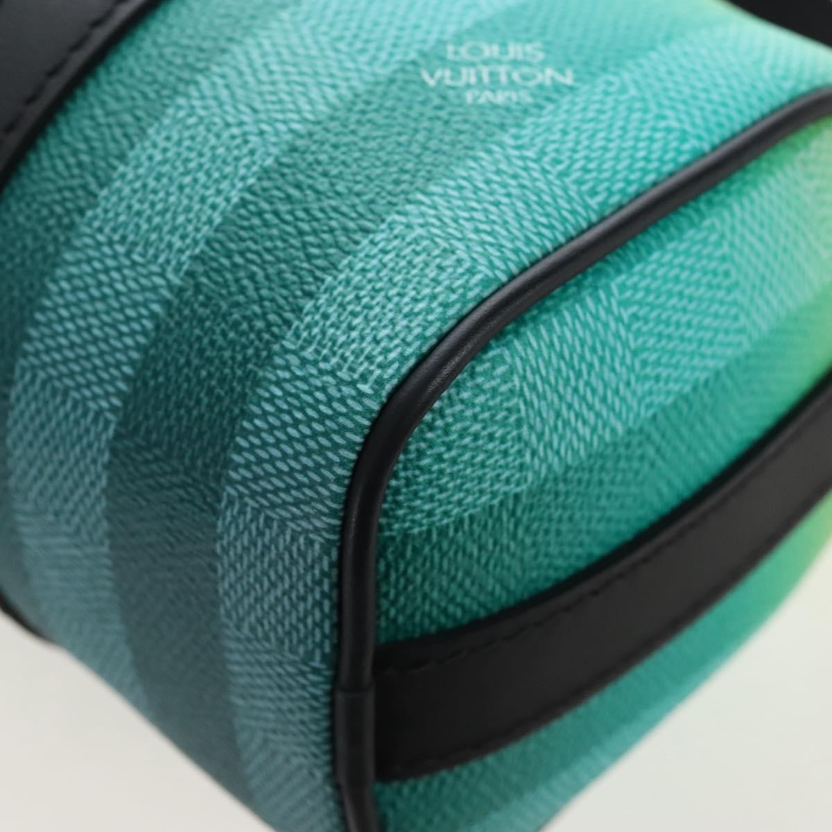Louis Vuitton Keepall Bandouliere Limited Edition Gradient Damier Stripes Green Leather Travel Bag Bag (Pre-Owned)