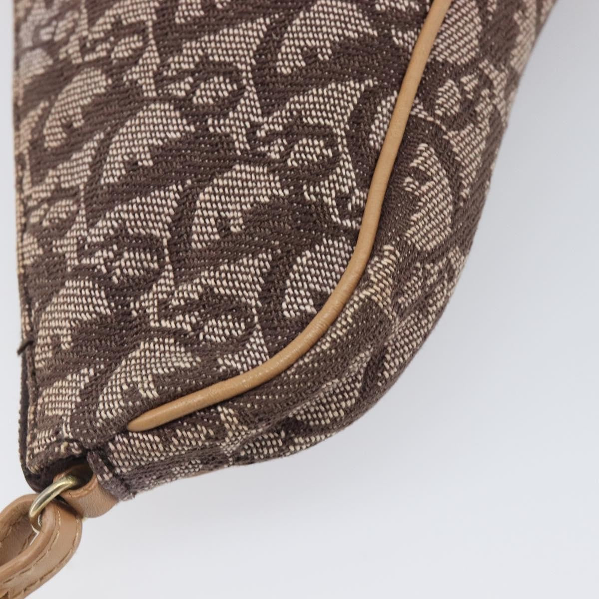 Christian Dior Vintage Saddle Bag Canvas Brown Canvas Clutche & Pouche Bag (Pre-Owned)