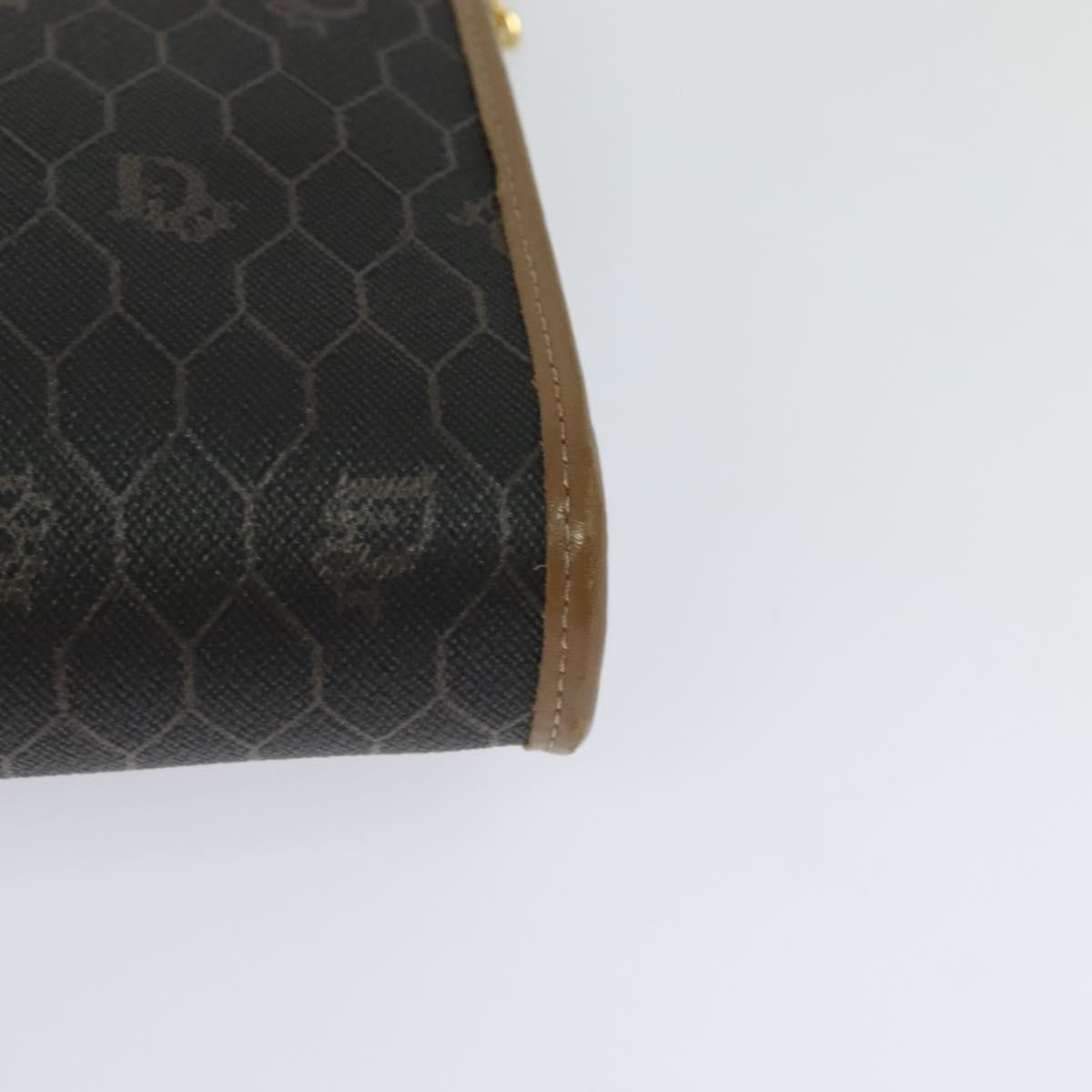 Christian Dior Vintage Honeycomb Chain Canvas Black Canvas Shoulder Bag Bag (Pre-Owned)