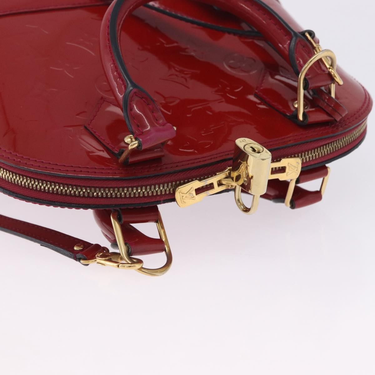 Louis Vuitton Alma Monogram Vernis Red Patent_Leather Handbag (Pre-Owned)