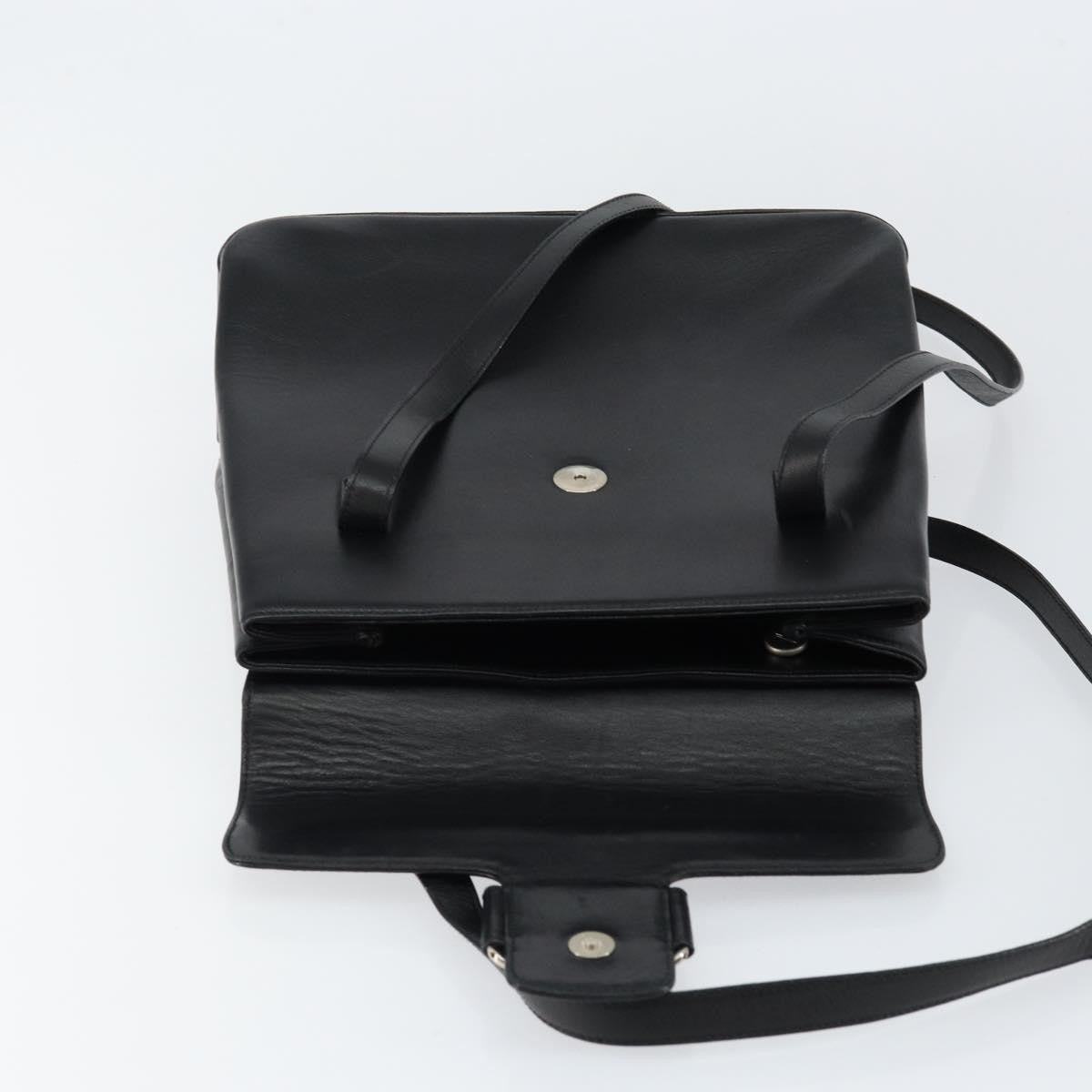 Salvatore Ferragamo Vala Leather Black Leather Tote Bag Bag (Pre-Owned)