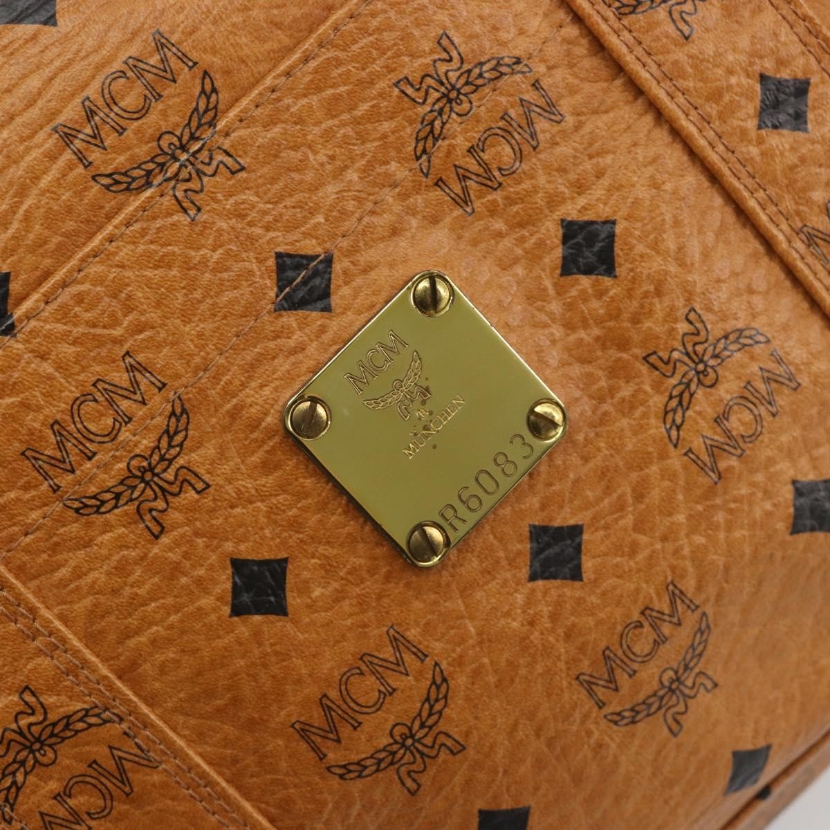 MCM Visetos Leather Brown Leather Shoulder Bag Bag (Pre-Owned)