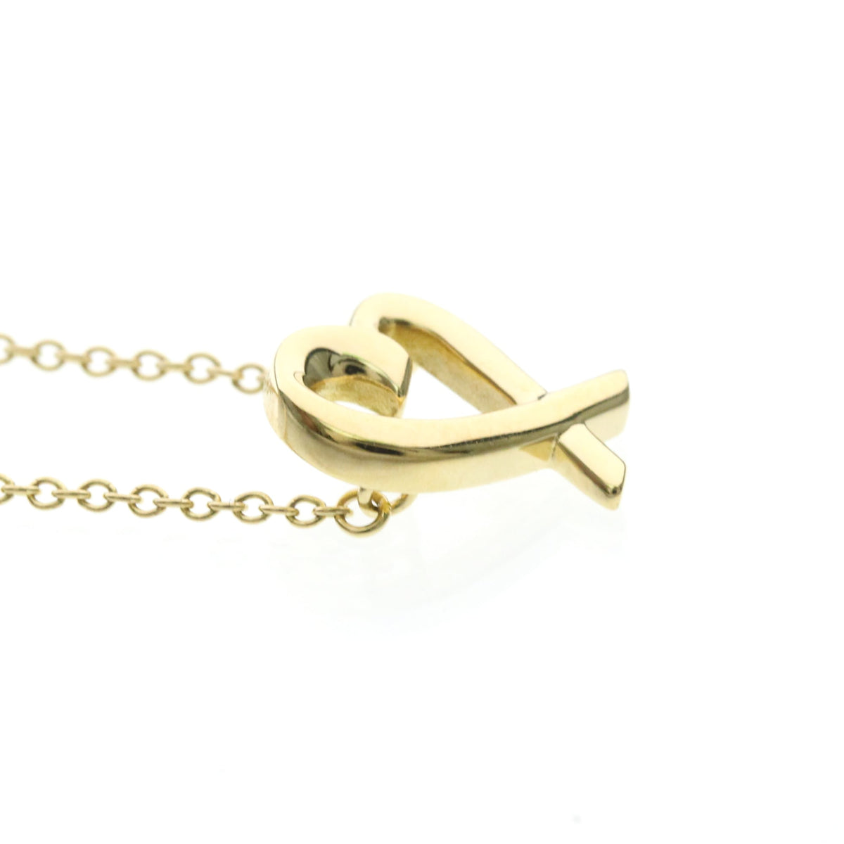 Tiffany & Co. Paloma Picasso Loving Heart Pendant 18K Yellow Gold Gold Yellow_Gold Necklace Jewelry (Pre-Owned)