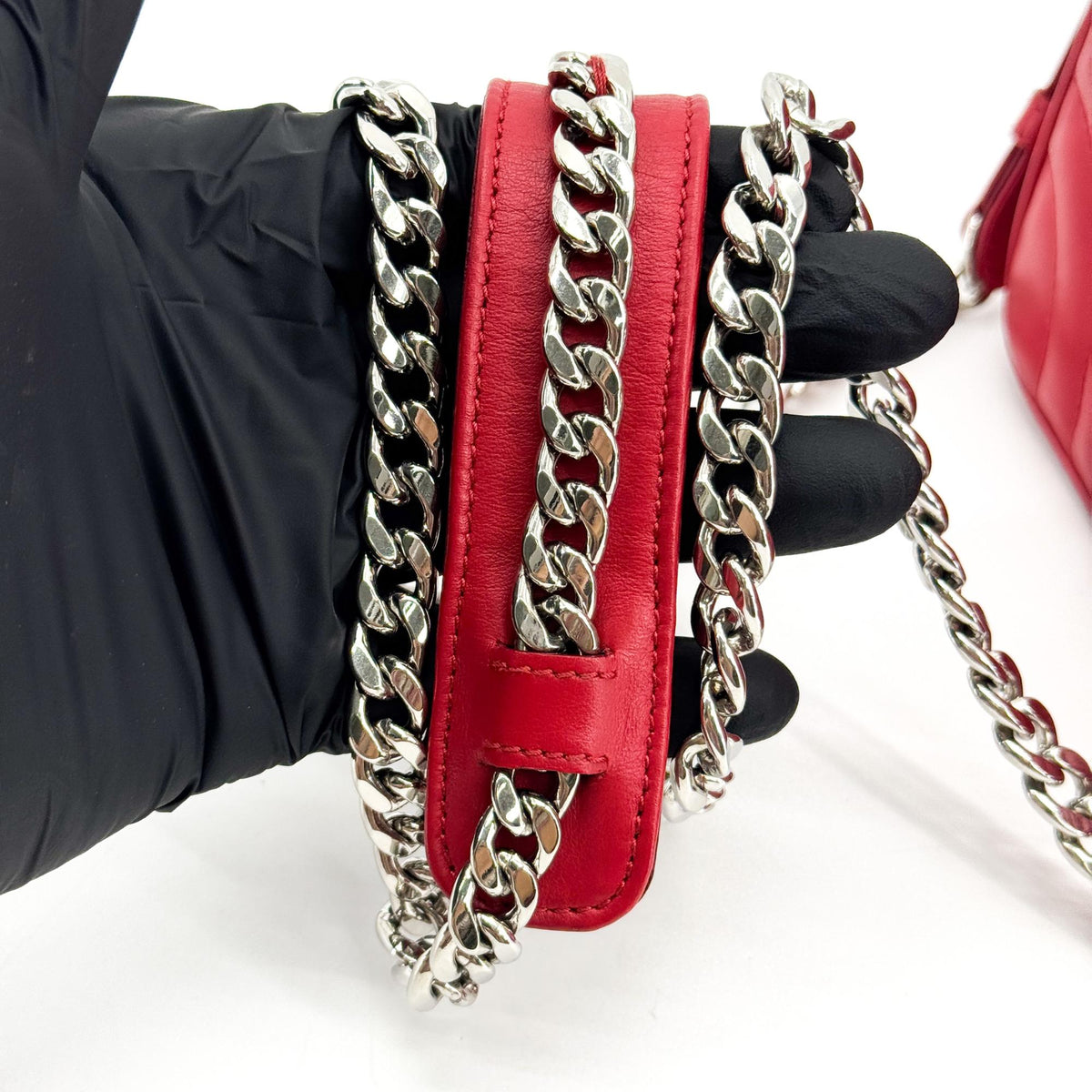 Prada Camera Diagramme Quilted Leather Red Leather Handbag (Pre-Owned)