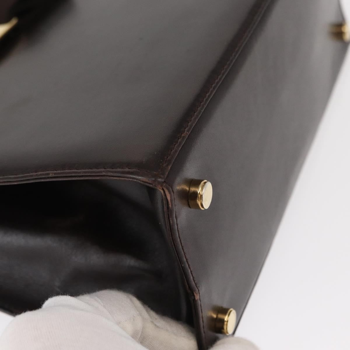 Salvatore Ferragamo Convertible Vara Bow Leather Brown Leather Handbag (Pre-Owned)