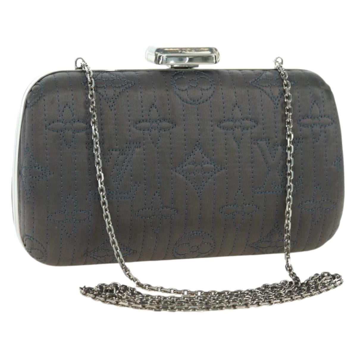 Louis Vuitton Motard Minaudiere Monogram Satin Gray Satin Clutche & Pouche Bag (Pre-Owned)