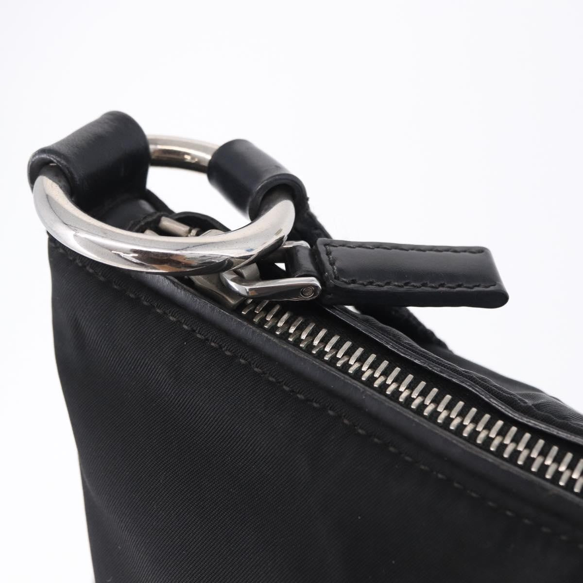 Prada Zip Messenger Tessuto With Leather Black Nylon Handbag (Pre-Owned)