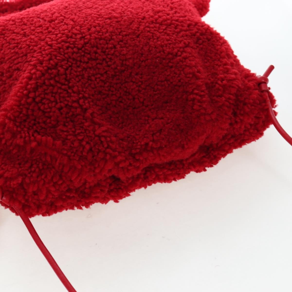 Bottega Veneta The Fringe Leather Red Wool Clutche & Pouche Bag (Pre-Owned)