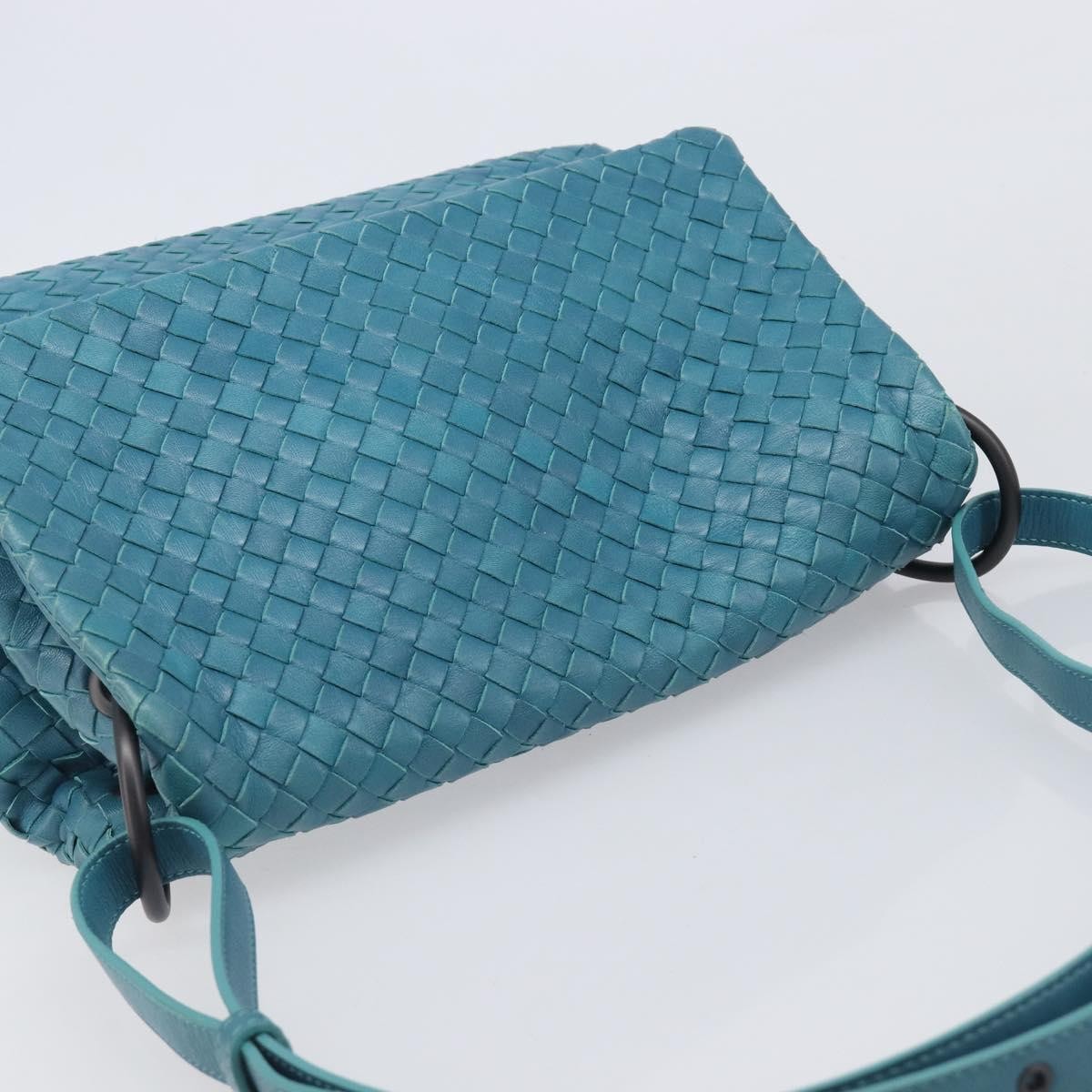 Bottega Veneta Adjustable Flap Intrecciato Nappa Blue Leather Shoulder Bag Bag (Pre-Owned)