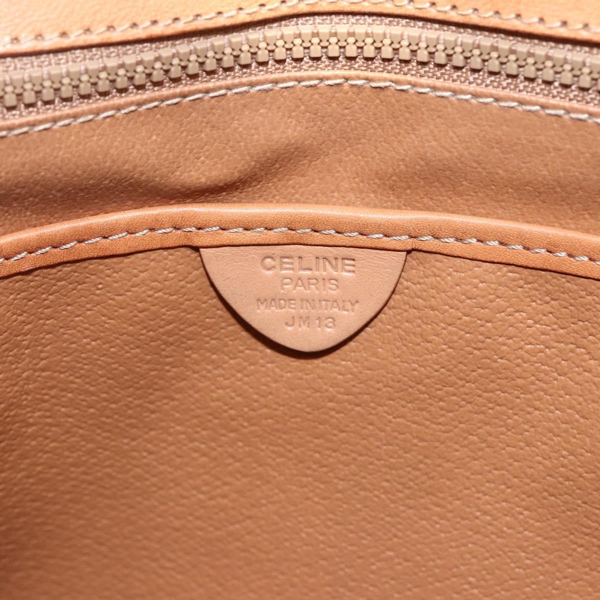 Celine Vintage Macadam Canvas And Leather Brown Canvas Handbag (Pre-Owned)