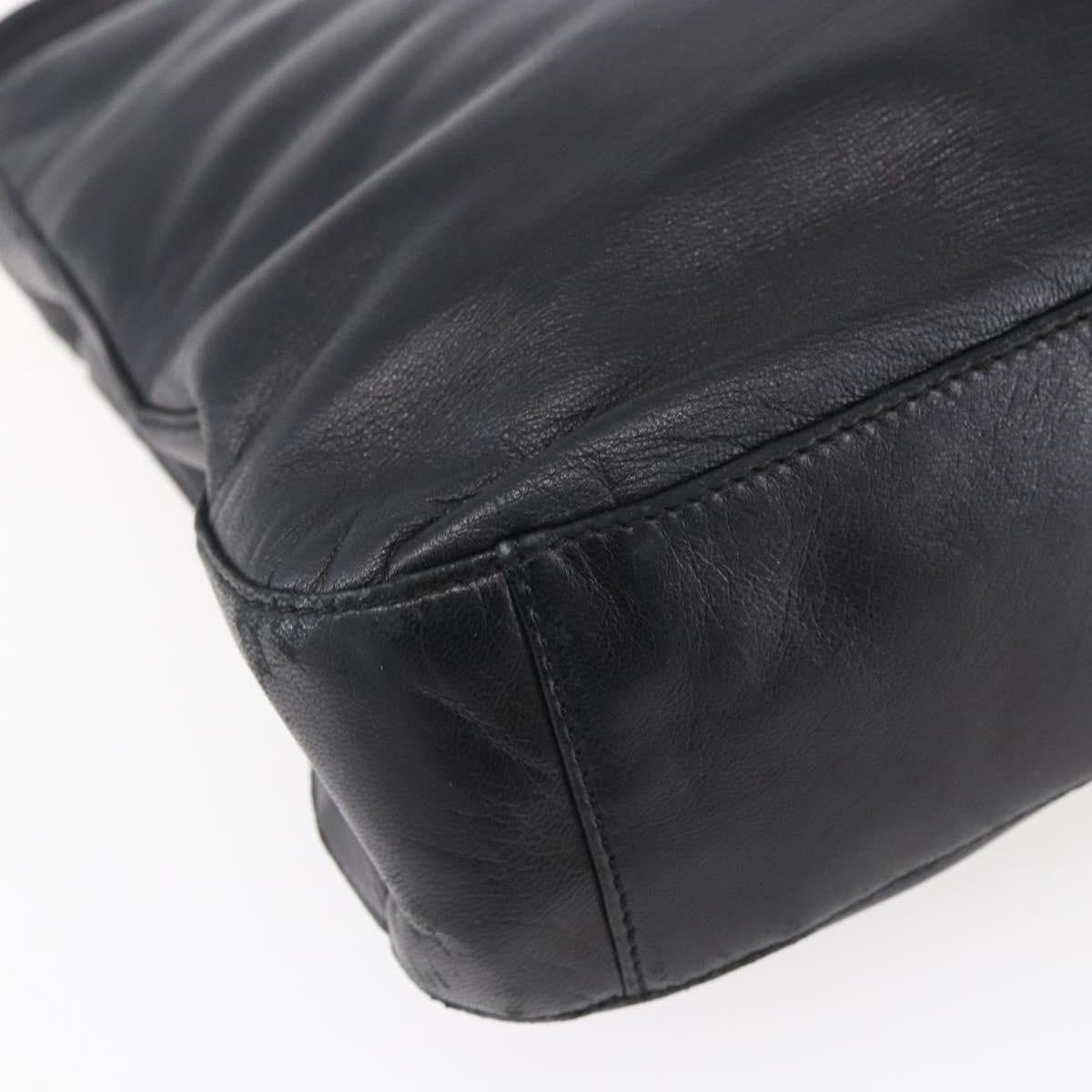 Loewe Anagram Leather Black Leather Shoulder Bag Bag (Pre-Owned)