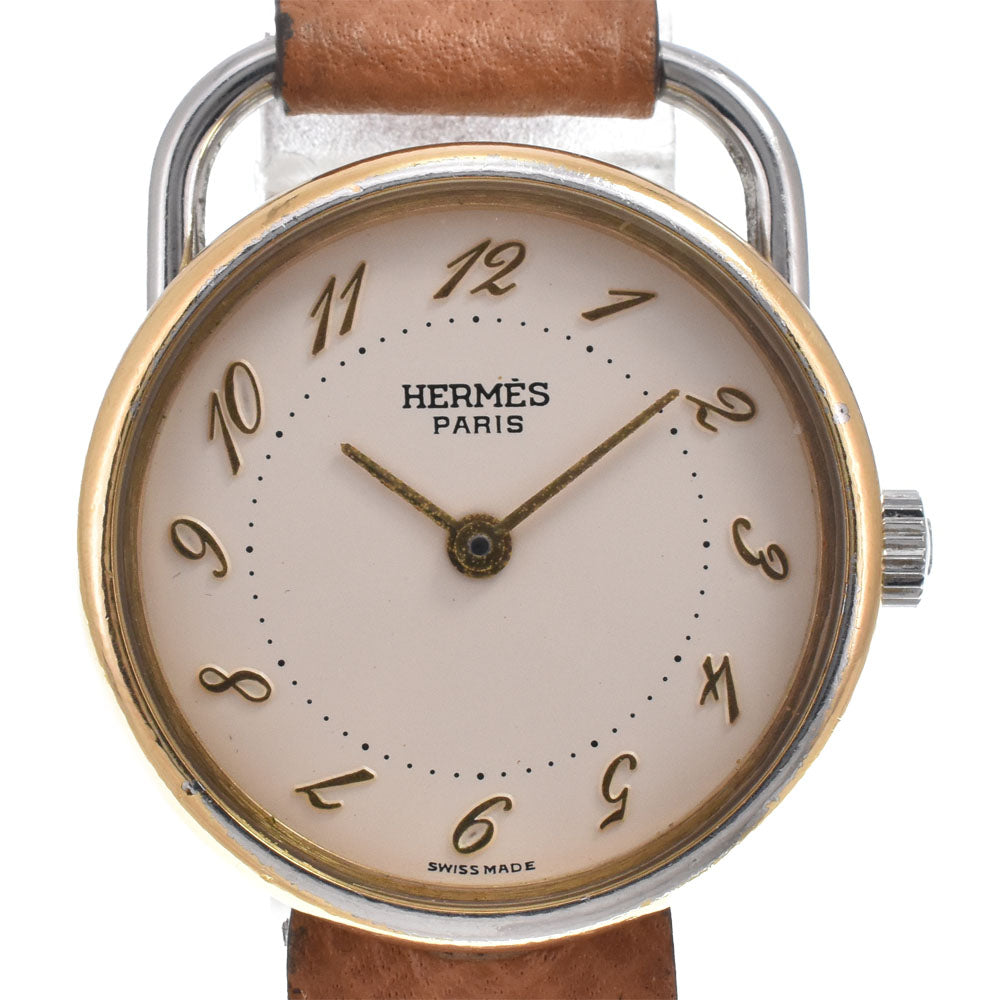 Hermes Arceau Quartz Stainless Steel And Leather Watch (Pre-Owned)