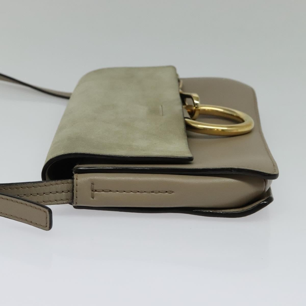 Chloe Faye Leather And Suede Gray Suede Shoulder Bag Bag (Pre-Owned)