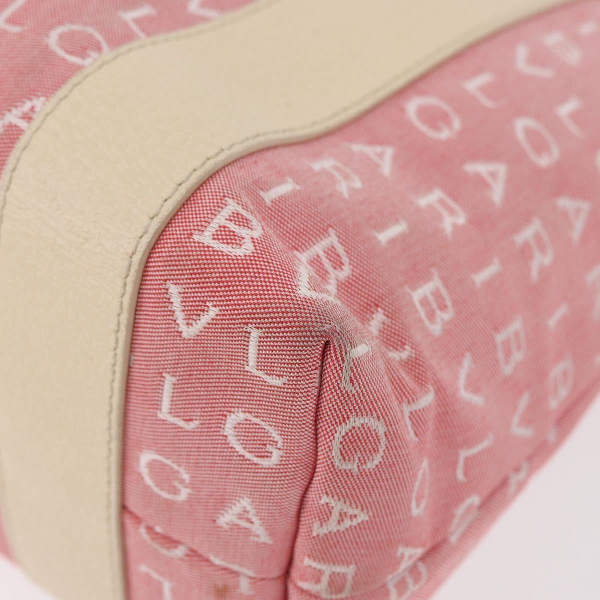 Bvlgari Logomania Canvas Pink Canvas Shoulder Bag Bag (Pre-Owned)
