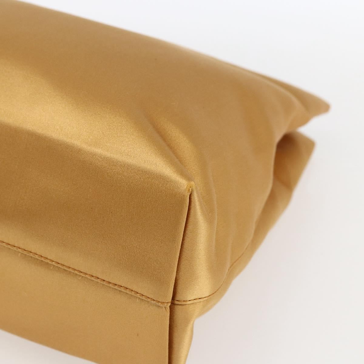 Prada Chain Satin Gold Satin Shoulder Bag Bag (Pre-Owned)