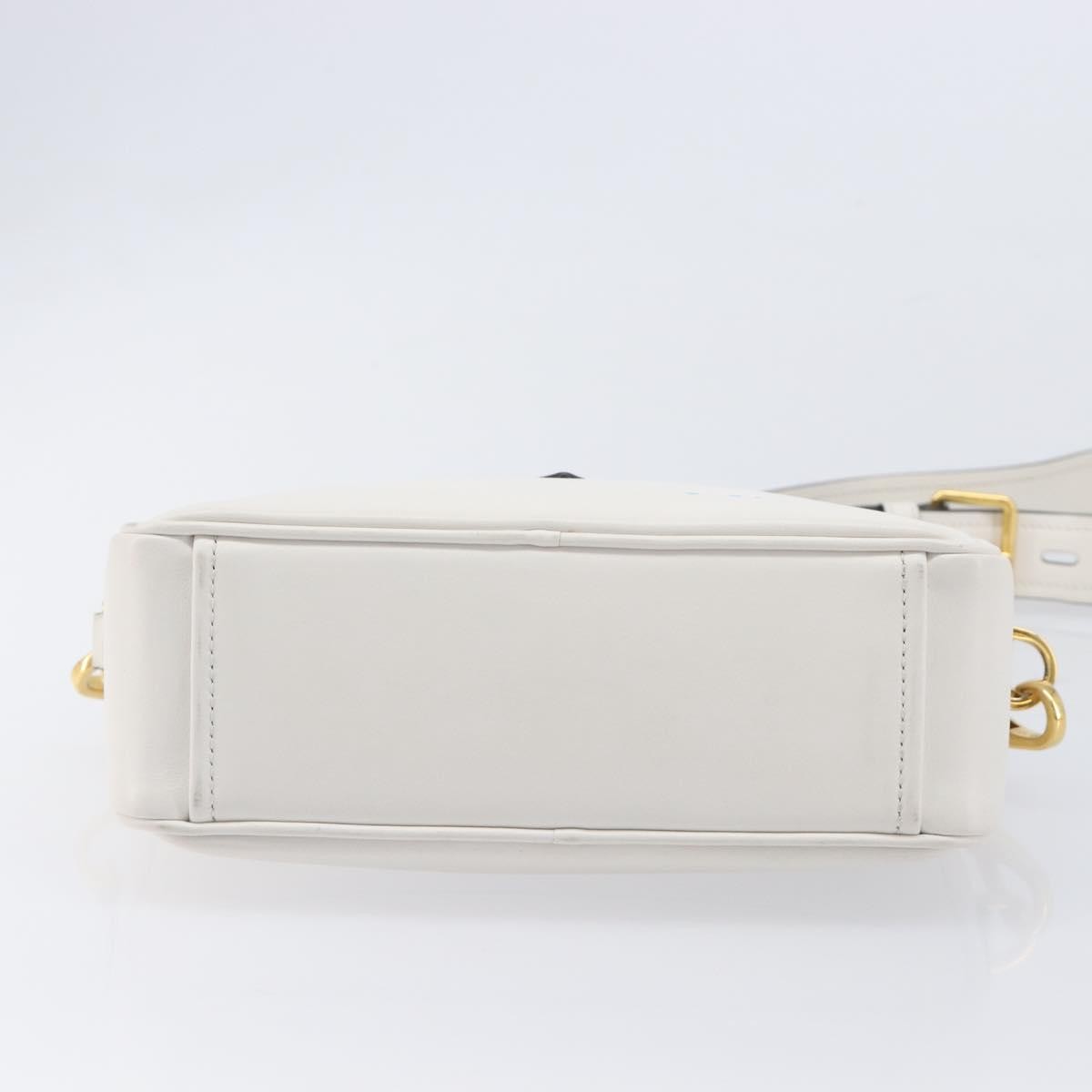 Prada Mirage Camera Leather White Leather Handbag (Pre-Owned)