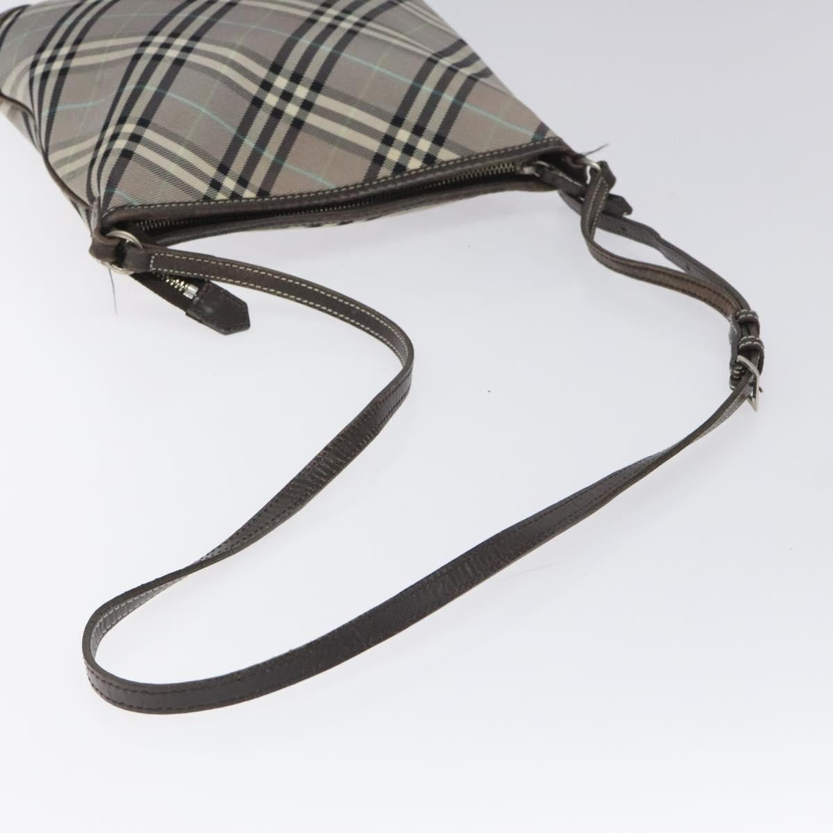 Burberry Nova Check Blue Label Nylon Gray Nylon Shoulder Bag Bag (Pre-Owned)