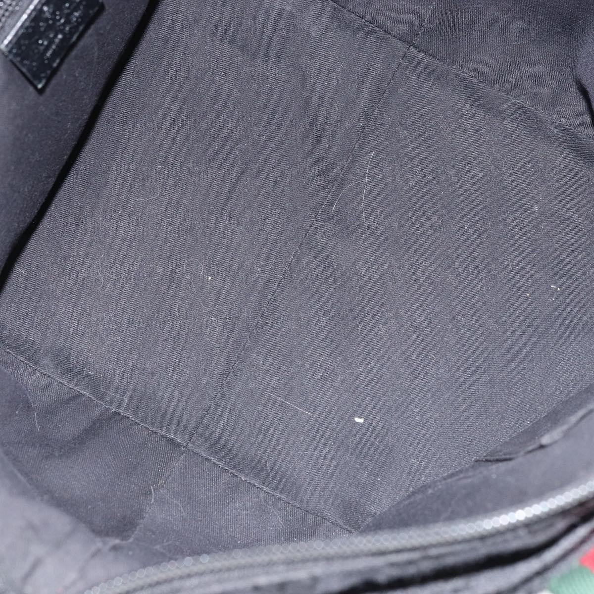 Gucci Web Zip Tote Gg Canvas And Leather Black Canvas Tote Bag Bag (Pre-Owned)