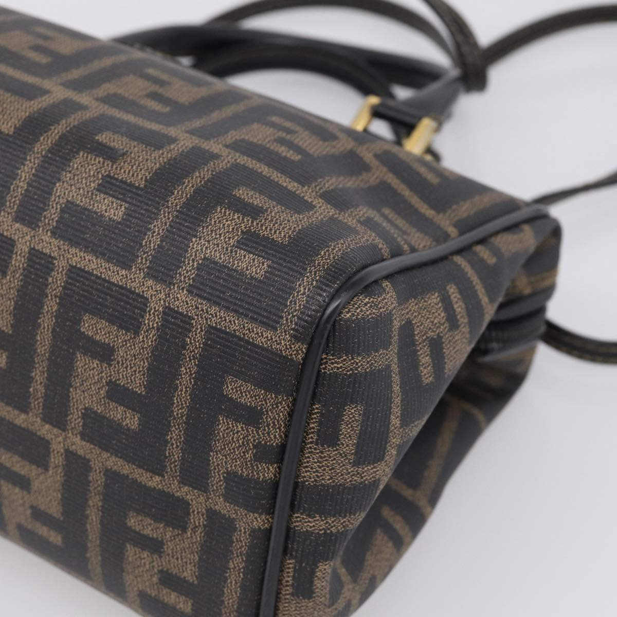 Fendi Convertible Boston Zucca Canvas Brown Canvas Handbag (Pre-Owned)