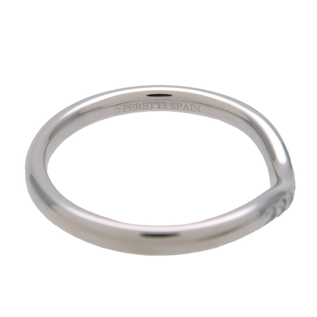 Tiffany & Co. Elsa Peretti Curved Wedding Band Platinum With Diamonds Silver Platinum Ring Jewelry (Pre-Owned)