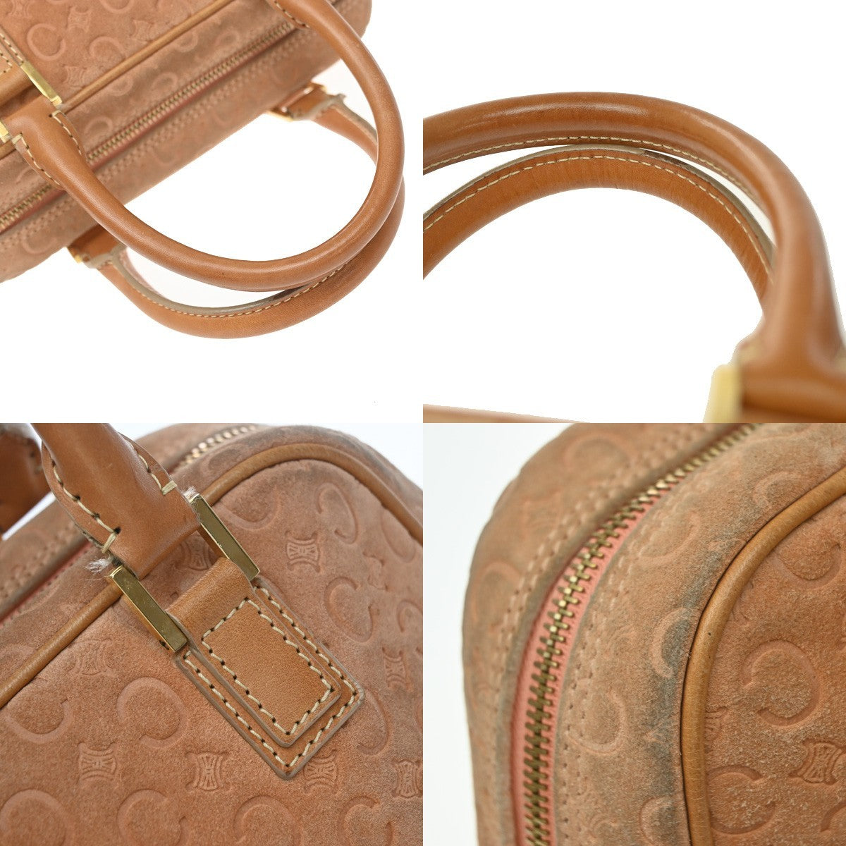 Celine C Macadam Suede Orange Suede Handbag (Pre-Owned)