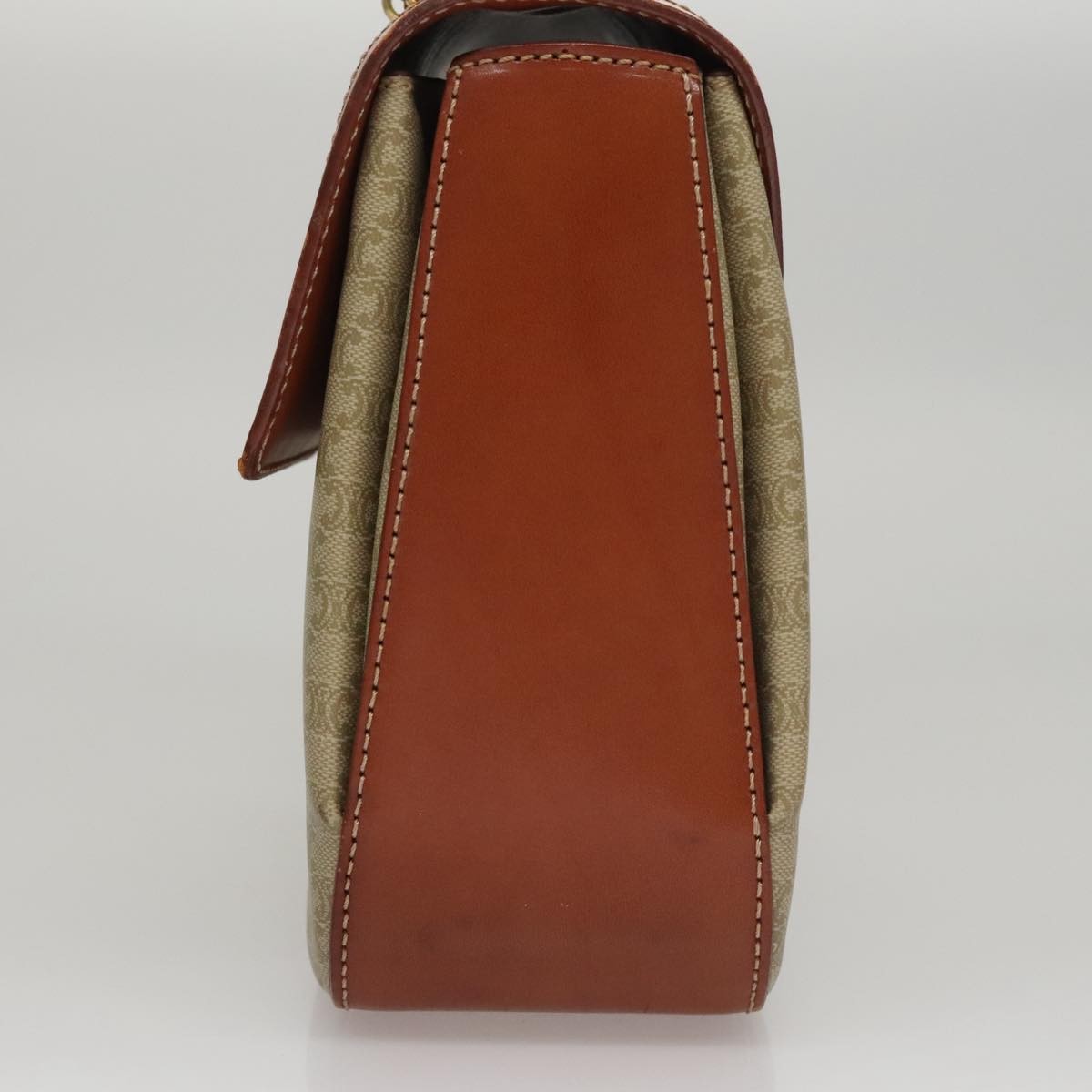 Celine Vintage Convertible Top Handle Macadam Coated Canvas Beige Canvas Handbag (Pre-Owned)