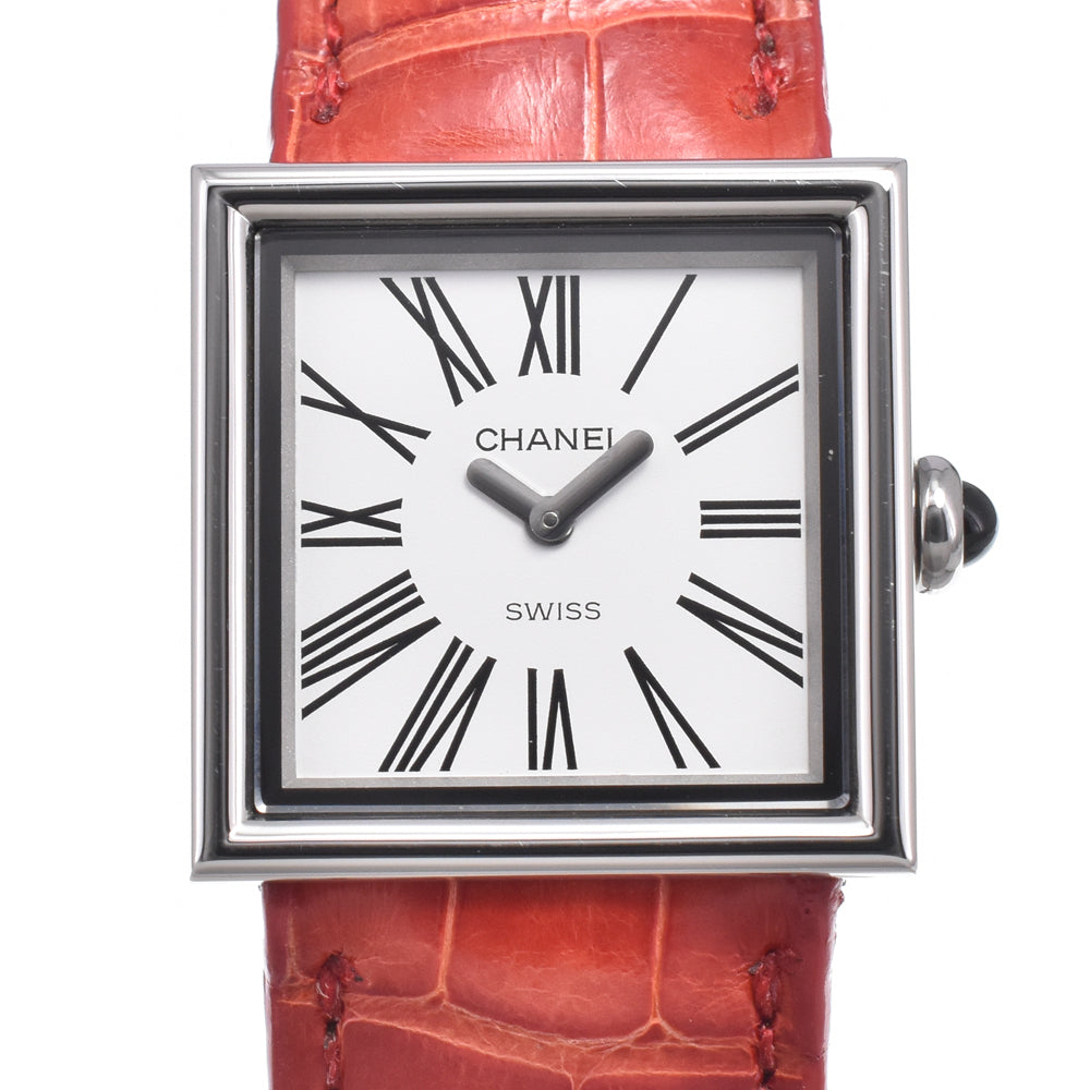 Chanel Vintage Mademoiselle Quartz Leather & Steel Watch (Pre-Owned)