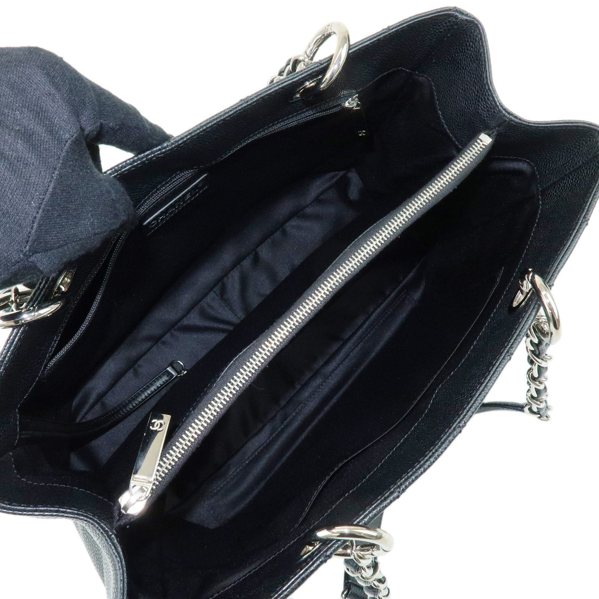 Chanel Grand Shopping Quilted Caviar Black Leather Tote Bag Bag (Pre-Owned)