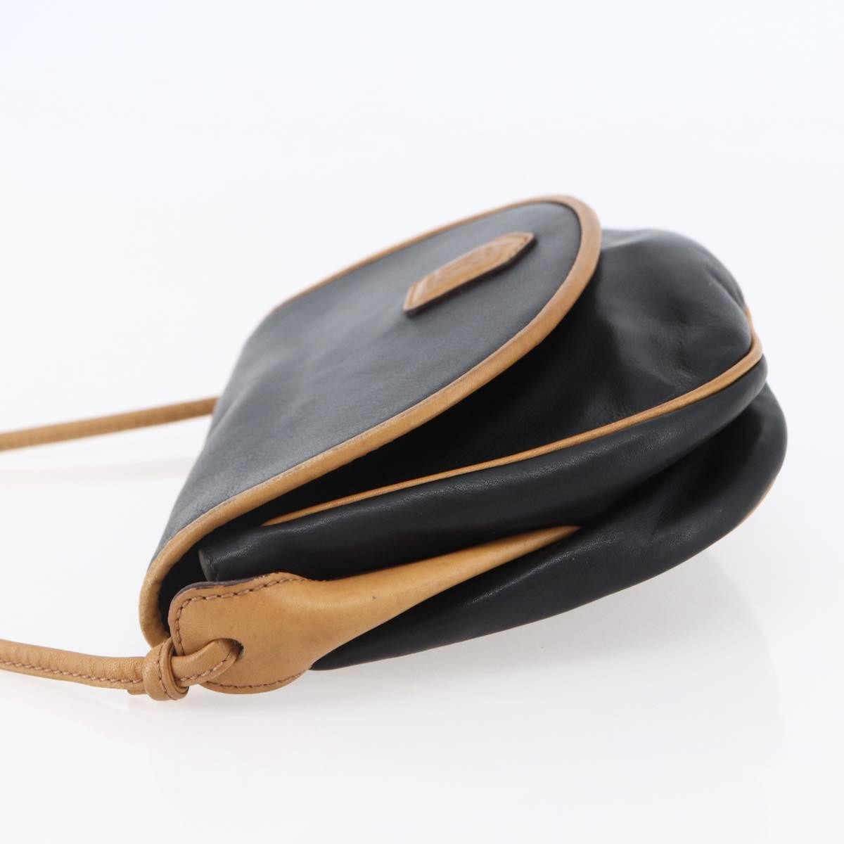 Celine Flap Shoulder Leather Black Leather Shoulder Bag Bag (Pre-Owned)