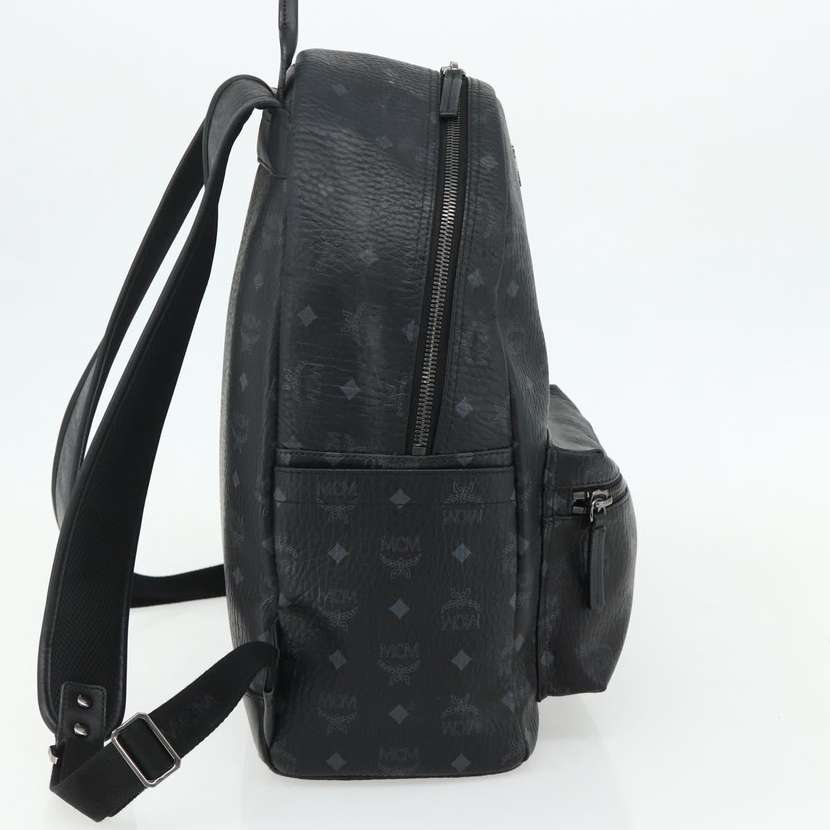 MCM Vintage Vicetos Leather Black Leather Backpack Bag (Pre-Owned)