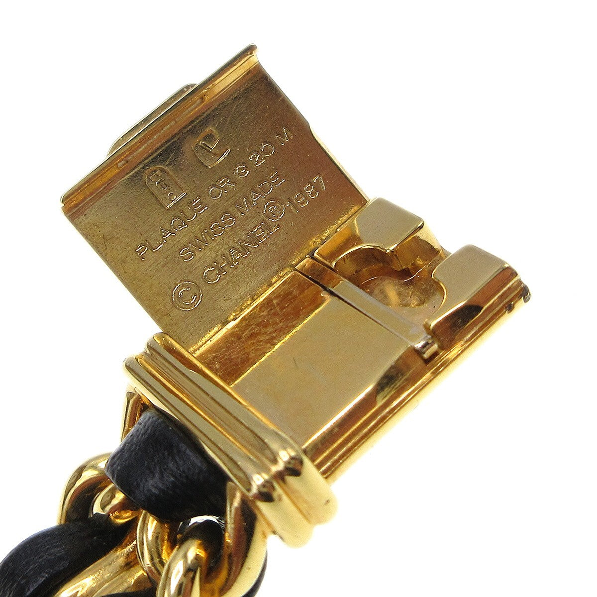 Chanel Premiere Rock Quartz Plated Metal And Leather Watch (Pre-Owned)