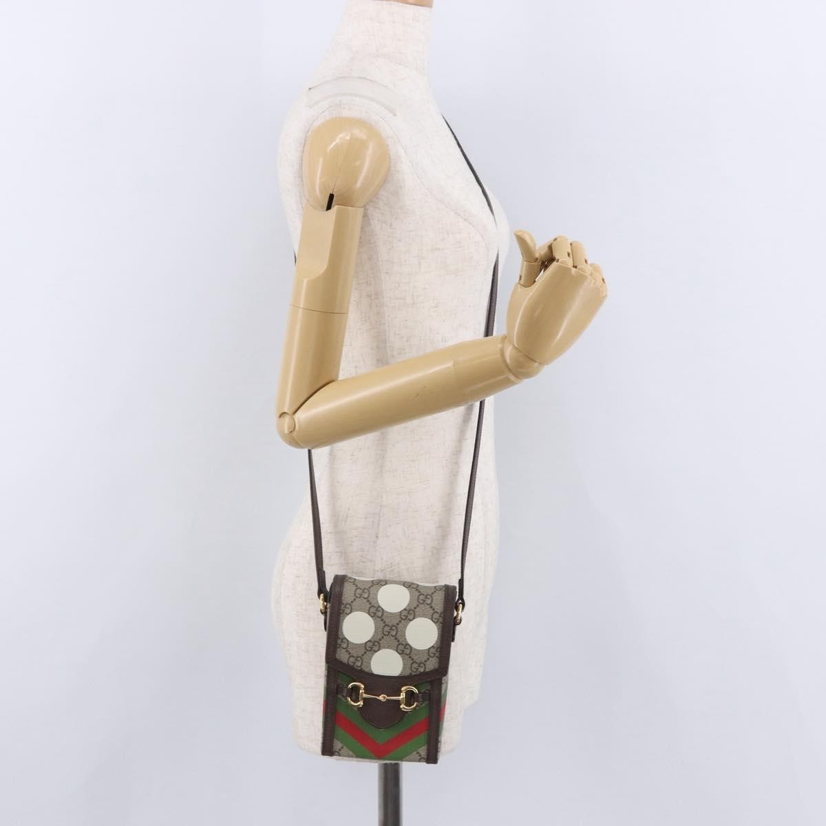 Gucci Horsebit 1955 Printed Gg Coated Canvas Beige Canvas Crossbody Bag Bag (Pre-Owned)