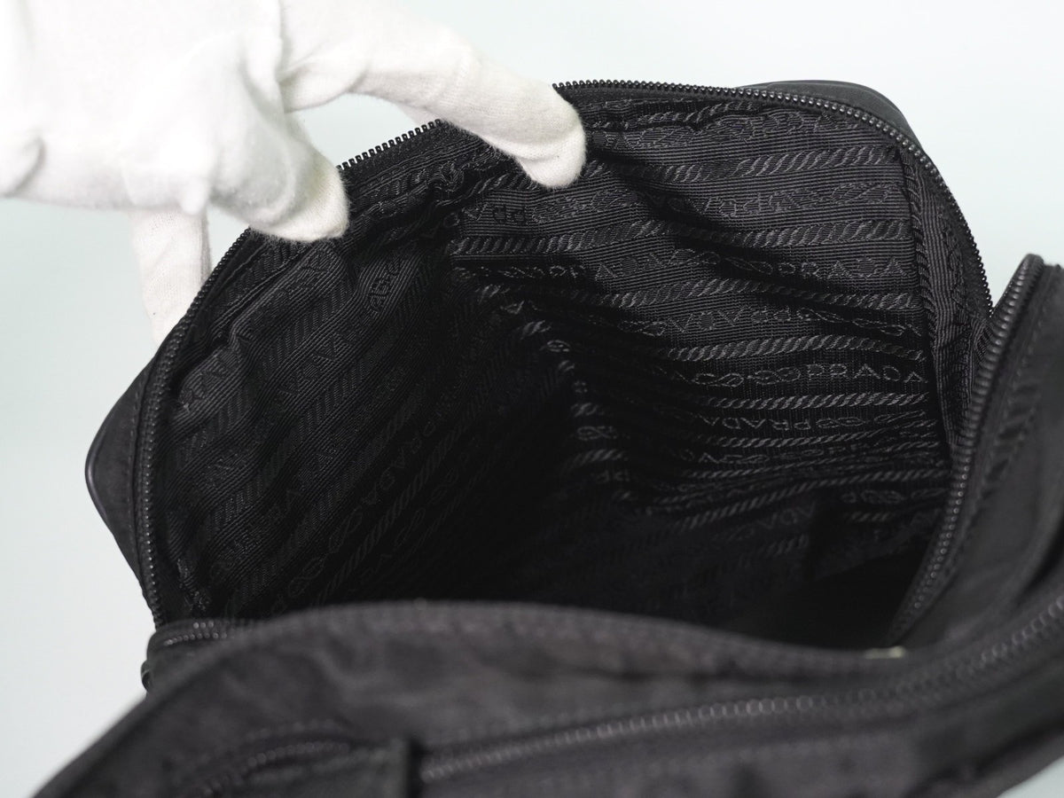 Prada Front Pocket Messenger Quilted Tessuto Black Nylon Shoulder Bag Bag (Pre-Owned)