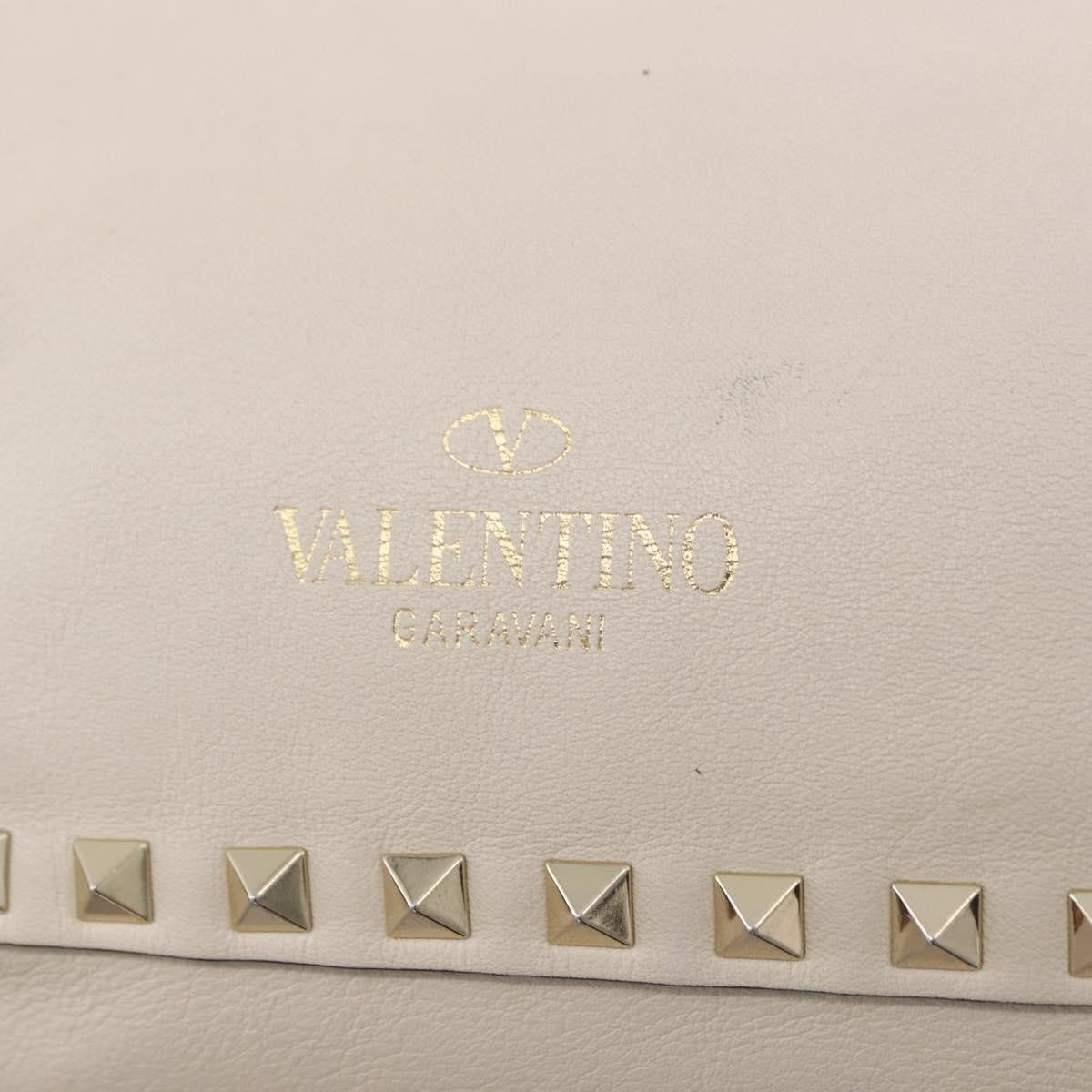 Valentino Garavani Rockstud Tote Soft Leather White Leather Tote Bag Bag (Pre-Owned)