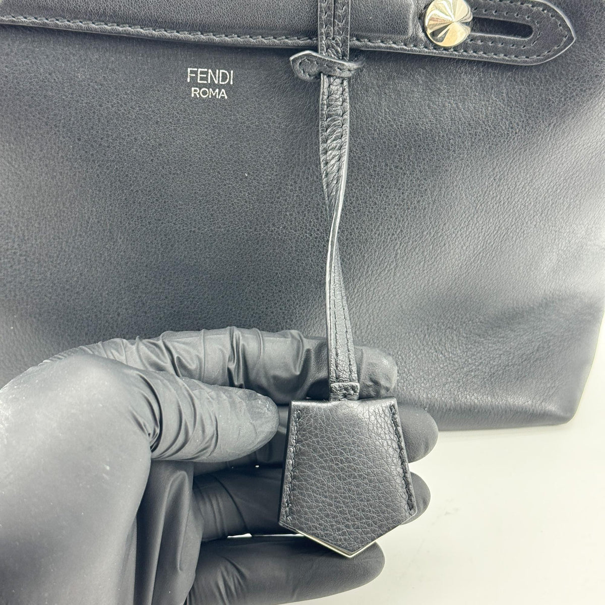 Fendi By The Way Satchel Leather Black Leather Handbag (Pre-Owned)