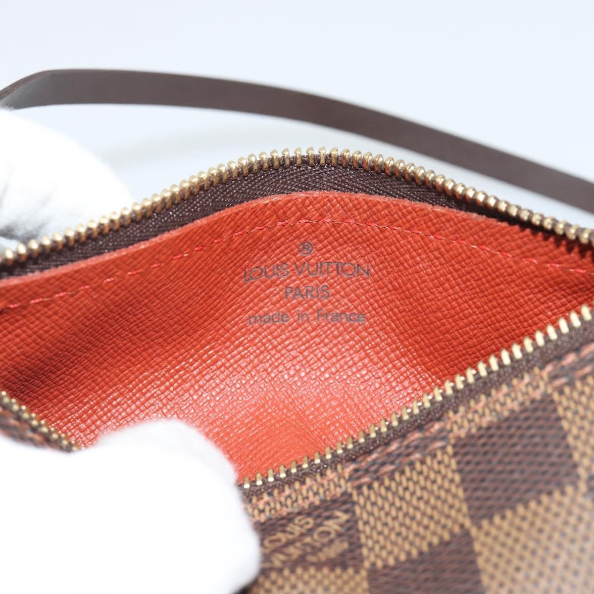 Louis Vuitton Papillon Pochette Damier Ebene Brown Canvas Clutche & Pouche Bag (Pre-Owned)