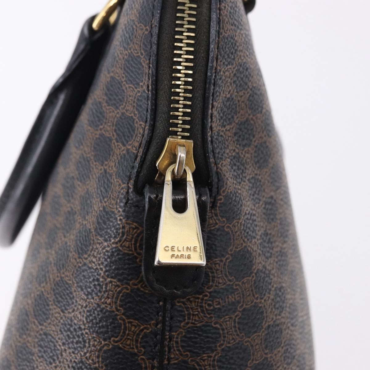 Celine Macadam Toile Triomphe Black Canvas Handbag (Pre-Owned)
