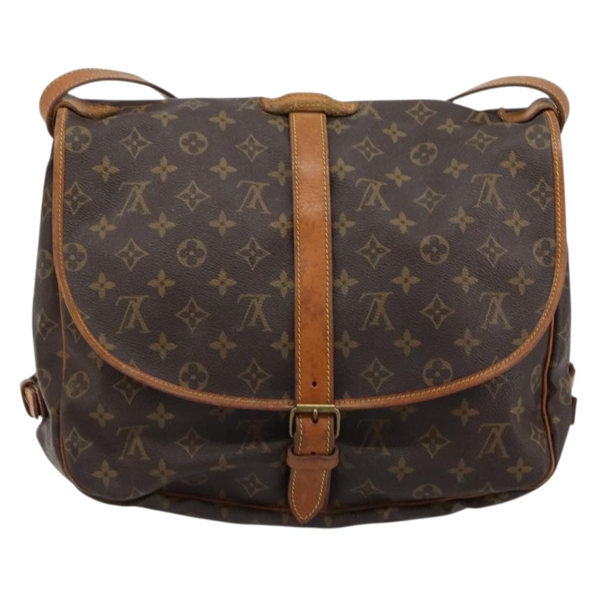 Louis Vuitton Saumur Monogram Canvas Brown Canvas Shoulder Bag Bag (Pre-Owned)