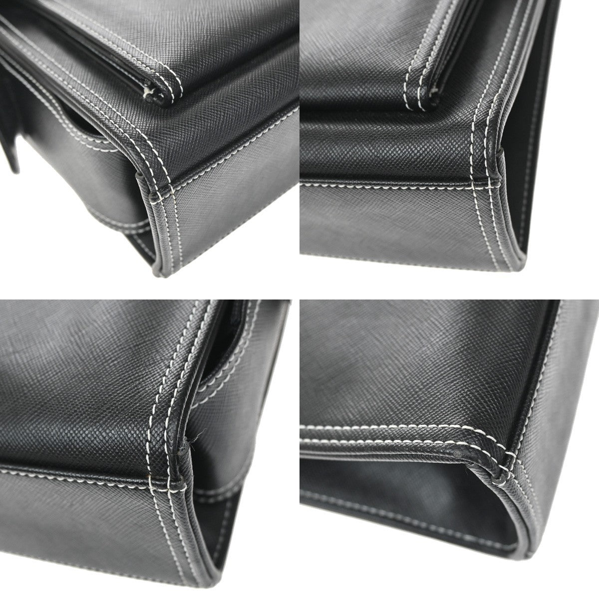 Saint Laurent Front Logo Plaque Convertible Clutch Leather Black Leather Clutche & Pouche Bag (Pre-Owned)