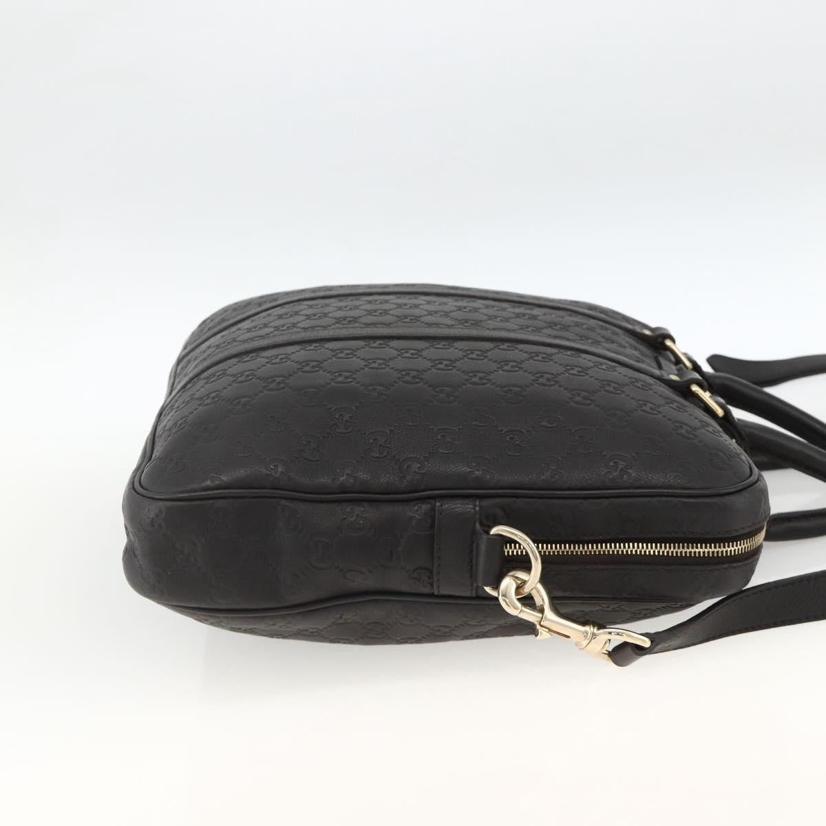 Gucci Convertible Guccissima Leather Black Leather Briefcase Bag (Pre-Owned)