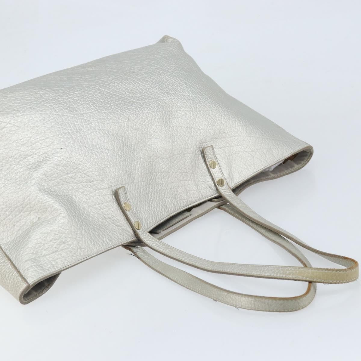 Chloe Dilan Tote Leather Silver Leather Tote Bag Bag (Pre-Owned)