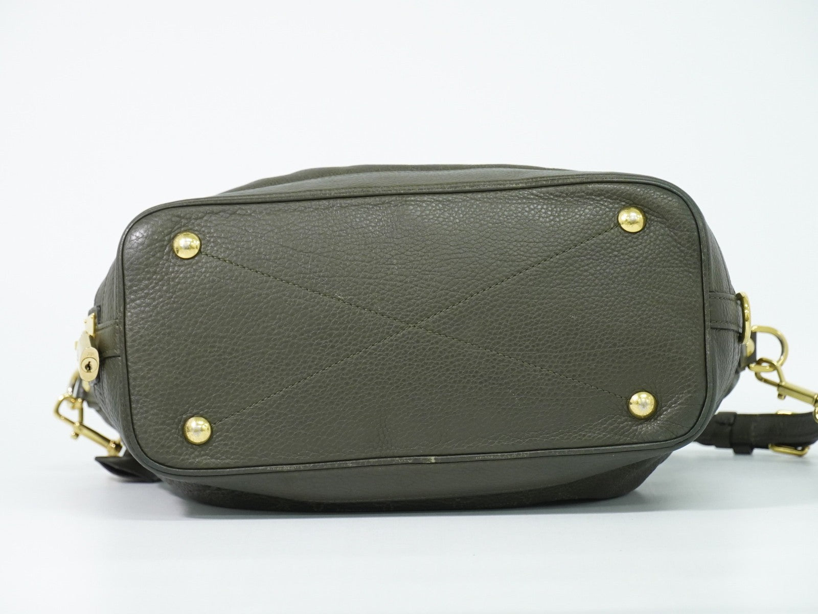 Louis Vuitton Stellar Mahina Leather Khaki Leather Handbag (Pre-Owned)