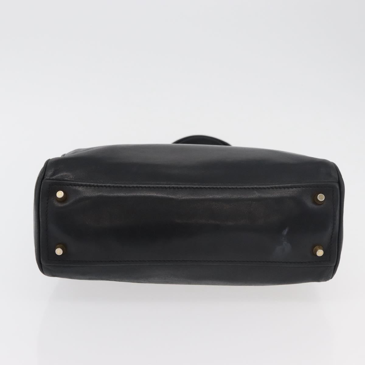 Prada Tote Leather Black Leather Tote Bag Bag (Pre-Owned)