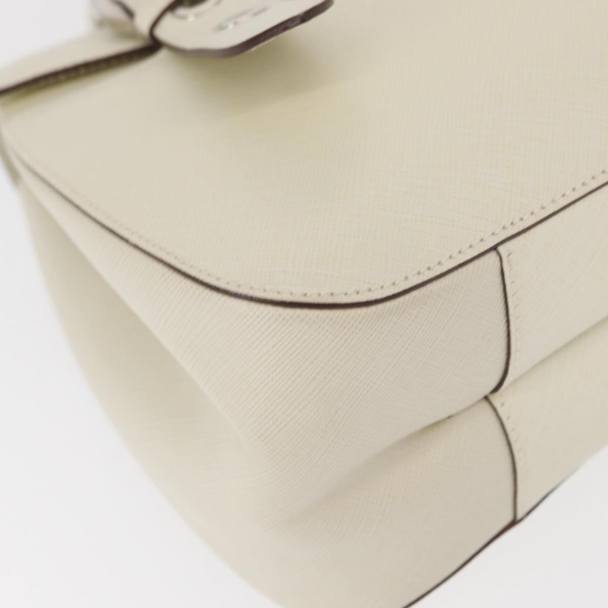 Salvatore Ferragamo Gancini Leather White Leather Shoulder Bag Bag (Pre-Owned)