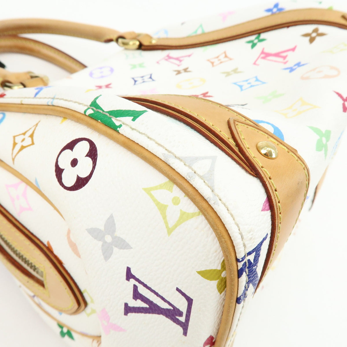 Louis Vuitton Priscilla Monogram Multicolor White Canvas Handbag (Pre-Owned)