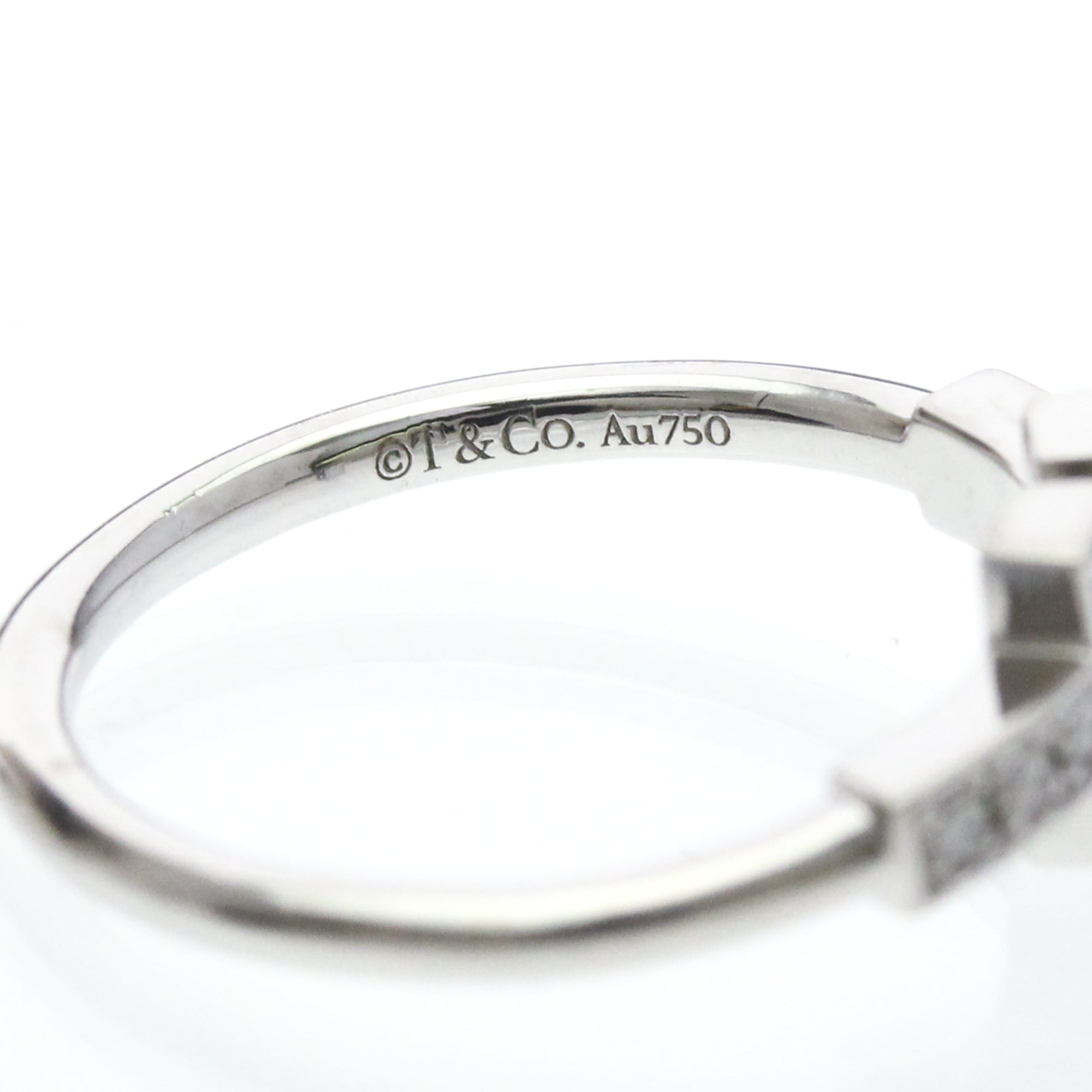 Tiffany & Co. T Wire 18K White Gold Silver White_Gold Ring Jewelry (Pre-Owned)